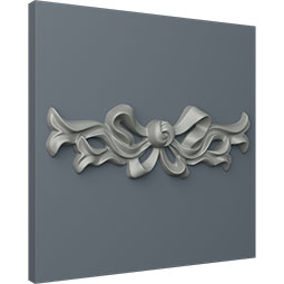 Ekena Millwork - ONL09X03X01VE - 9 1/4"W  x 3"H x  3/4"P Versailles Small Ribbon with Bow Center Onlay
