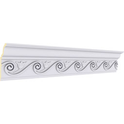 Ekena Millwork - MLD06X02X07FL - Endurathane Floral Crown Moulding, 6 1/4"H x 2 3/4"P x 7"F x 94 1/2"L, (5 3/8" Repeat), Factory Primed