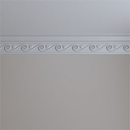 Ekena Millwork - MLD06X02X07FL - Endurathane Floral Crown Moulding, 6 1/4"H x 2 3/4"P x 7"F x 94 1/2"L, (5 3/8" Repeat), Factory Primed