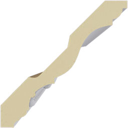 Ekena Millwork - MLD04X04X06CT - Endurathane Charlotte Crown Moulding, 4 1/4"H x 4 1/4"P x 6 1/8"F x 94 1/2"L, (1 5/8" Repeat), Factory Primed