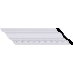 Ekena Millwork - MLD04X04X06CT - Endurathane Charlotte Crown Moulding, 4 1/4"H x 4 1/4"P x 6 1/8"F x 94 1/2"L, (1 5/8" Repeat), Factory Primed