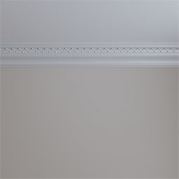 Ekena Millwork - MLD04X04X06CT - Endurathane Charlotte Crown Moulding, 4 1/4"H x 4 1/4"P x 6 1/8"F x 94 1/2"L, (1 5/8" Repeat), Factory Primed
