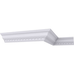 Ekena Millwork - MLD04X04X06CT - Endurathane Charlotte Crown Moulding, 4 1/4"H x 4 1/4"P x 6 1/8"F x 94 1/2"L, (1 5/8" Repeat), Factory Primed