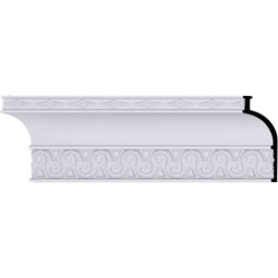 Ekena Millwork - MLD05X02X06BE - Endurathane Bedford Crown Moulding, 5 5/8"H x 2 1/4"P x 6"F x 94 1/2"L, (2 1/8" Repeat), Factory Primed