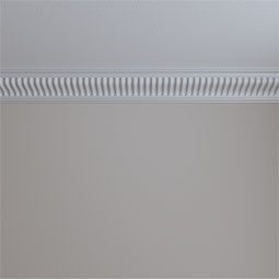 Ekena Millwork - MLD04X04X06LI - Endurathane Linus Crown Moulding, 4"H x 4"P x 5 5/8"F x 94 1/2"L, (7/8" Repeat), Factory Primed