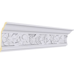 Ekena Millwork - MLD04X03X05EM - Endurathane Emery Crown Moulding, 4 1/2"H x 2 5/8"P x 5 1/8"F x 94 1/2"L, (13 1/4" Repeat), Factory Primed