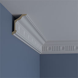 Ekena Millwork - MLD04X02X05ED - Endurathane Edwards Crown Moulding, 4"H x 2 7/8"P x 5"F x 94 1/2"L, (4 3/4" Repeat), Factory Primed