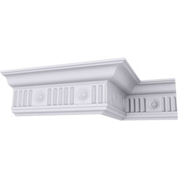 Ekena Millwork - MLD04X02X05ED - Endurathane Edwards Crown Moulding, 4"H x 2 7/8"P x 5"F x 94 1/2"L, (4 3/4" Repeat), Factory Primed