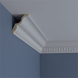 Ekena Millwork - MLD04X03X05JA - Endurathane Jackson Crown Moulding, 3 5/8"H x 3 1/4"P x 5"F x 94 1/2"L, (1 5/8" Repeat), Factory Primed
