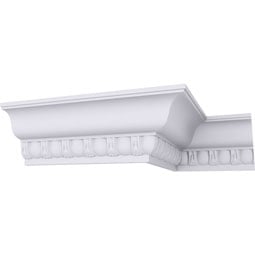 Ekena Millwork - MLD04X03X05JA - Endurathane Jackson Crown Moulding, 3 5/8"H x 3 1/4"P x 5"F x 94 1/2"L, (1 5/8" Repeat), Factory Primed