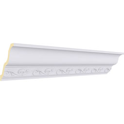 Ekena Millwork - MLD03X03X04CN - Endurathane Cornelia Crown Moulding, 3 1/2"H x 3 3/8"P x 4 3/4"F x 94 1/2"L, (3 1/4" Repeat), Factory Primed