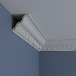 Ekena Millwork - MLD03X03X04CN - Endurathane Cornelia Crown Moulding, 3 1/2"H x 3 3/8"P x 4 3/4"F x 94 1/2"L, (3 1/4" Repeat), Factory Primed
