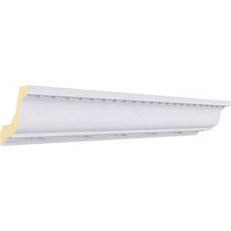 Ekena Millwork - MLD03X03X04FE - Endurathane Federal Crown Moulding, 3"H x 3 5/8"P x 4 5/8"F x 94 1/2"L, (2 3/4" Repeat), Factory Primed