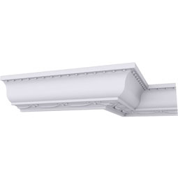 Ekena Millwork - MLD03X03X04FE - Endurathane Federal Crown Moulding, 3"H x 3 5/8"P x 4 5/8"F x 94 1/2"L, (2 3/4" Repeat), Factory Primed