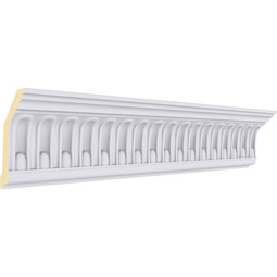Ekena Millwork - MLD04X02X05VI - Endurathane Viceroy Crown Moulding, 4"H x 2 1/2"P x 4 5/8"F x 94 1/2"L, (1 1/8" Repeat), Factory Primed