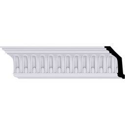 Ekena Millwork - MLD04X02X05VI - Endurathane Viceroy Crown Moulding, 4"H x 2 1/2"P x 4 5/8"F x 94 1/2"L, (1 1/8" Repeat), Factory Primed