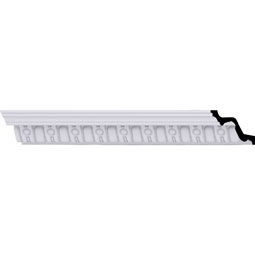 Ekena Millwork - MLD04X02X04SQ - Endurathane Sequential Crown Moulding, 2 1/8"H x 4"P x 4 1/2"F x 94 1/2"L, (1 5/8" Repeat), Factory Primed
