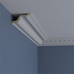 Ekena Millwork - MLD04X02X04SQ - Endurathane Sequential Crown Moulding, 2 1/8"H x 4"P x 4 1/2"F x 94 1/2"L, (1 5/8" Repeat), Factory Primed