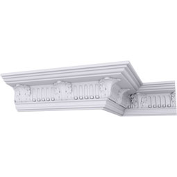 Ekena Millwork - MLD03X03X04CO - Endurathane Colton Crown Moulding, 3 1/4"H x 3 1/8"P x 4 3/8"F x 94 1/2"L, (4 5/8" Repeat), Factory Primed