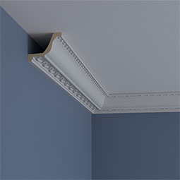 Ekena Millwork - MLD02X02X03FE - Endurathane Federal Crown Moulding, 2 3/8"H x 2 7/8"P x 3 5/8"F x 94 1/2"L, (2" Repeat), Factory Primed