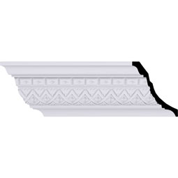 Ekena Millwork - MLD04X04X04DU - Endurathane Dublin Crown Moulding, 4 1/8"H x 4 1/4"P x 5 7/8"F x 94 1/2"L, (1 1/4" Repeat), Factory Primed
