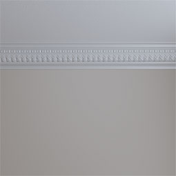 Ekena Millwork - MLD04X04X04DU - Endurathane Dublin Crown Moulding, 4 1/8"H x 4 1/4"P x 5 7/8"F x 94 1/2"L, (1 1/4" Repeat), Factory Primed