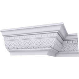Ekena Millwork - MLD04X04X04DU - Endurathane Dublin Crown Moulding, 4 1/8"H x 4 1/4"P x 5 7/8"F x 94 1/2"L, (1 1/4" Repeat), Factory Primed