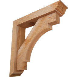 Ekena Millwork - BKTOMRC01 - Merced Traditional Rough Sawn Bracket w/ Offset Brace