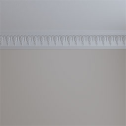 Ekena Millwork - MLD05X03X06SC - Endurathane Scott Crown Moulding, 5"H x 3 7/8"P x 6 1/2"F x 94 3/8"L, (2 3/8" Repeat), Factory Primed