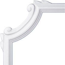 Ekena Millwork - PML06X06BR - Endurathane Bradford Wave Panel Moulding Corner, 6 1/2"H x 6 1/2"W x (matches moulding PML01X01BR), Factory Primed