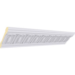 Ekena Millwork - MLD03X03X04CE - Endurathane Chamberlain Crown Moulding, 3 1/4"H x 3 3/8"P x 4 5/8"F x 94 3/8"L, (2" Repeat), Factory Primed