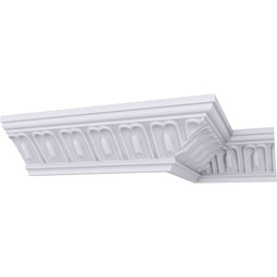 Ekena Millwork - MLD03X03X04CE - Endurathane Chamberlain Crown Moulding, 3 1/4"H x 3 3/8"P x 4 5/8"F x 94 3/8"L, (2" Repeat), Factory Primed