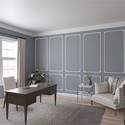 Ekena Millwork - PML04X04BR - Endurathane Bradford Leaf Panel Moulding Corner, 4 1/8"H x 4 1/8"W x (matches moulding PML01X01BR), Factory Primed