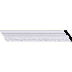 Ekena Millwork - MLD02X02X03LO - Endurathane Loera Crown Moulding, 2 1/2"H x 2 3/8"P x 3 3/8"F x 94 3/8"L, (2" Repeat), Factory Primed