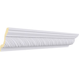 Ekena Millwork - MLD03X03X04BD - Endurathane Beaded Rope Crown Moulding, 3 1/4"H x 3 3/8"P x 4 5/8"F x 94 1/2"L, (1 1/4" Repeat), Factory Primed