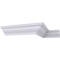 Ekena Millwork - MLD05X05X07TS - Endurathane Terrones Crown Moulding, 5"H x 5 3/8"P x 7 3/8"F x 94 1/2"L, (5 1/2" Repeat), Factory Primed