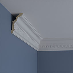 Ekena Millwork - MLD04X02X04RB - Endurathane Robin Crown Moulding, 4 1/8"H x 2 3/8"P x 4 7/8"F x 94 1/2"L, (2 3/4" Repeat), Factory Primed