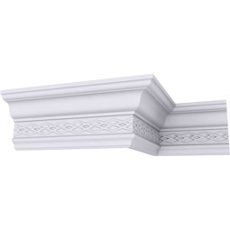 Ekena Millwork - MLD04X02X04RB - Endurathane Robin Crown Moulding, 4 1/8"H x 2 3/8"P x 4 7/8"F x 94 1/2"L, (2 3/4" Repeat), Factory Primed