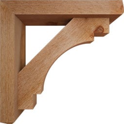 Ekena Millwork - BKTOMRC04 - Merced Craftsman Rough Sawn Bracket w/ Offset Brace