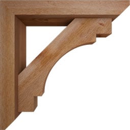 Ekena Millwork - BKTOMRC06 - Merced Slat Rough Sawn Bracket w/ Offset Brace