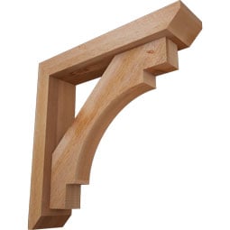 Ekena Millwork - BKTOMRC06 - Merced Slat Rough Sawn Bracket w/ Offset Brace