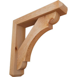 Ekena Millwork - BKTOOLY04 - Olympic Craftsman Rough Sawn Bracket w/ Offset Brace