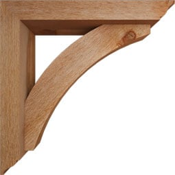Ekena Millwork - BKTOTHR01 - Thorton Traditional Rough Sawn Bracket w/ Offset Brace