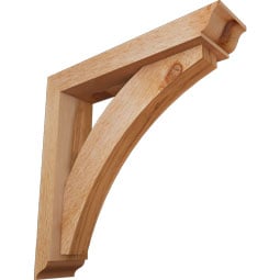 Ekena Millwork - BKTOTHR01 - Thorton Traditional Rough Sawn Bracket w/ Offset Brace
