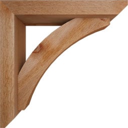 Ekena Millwork - BKTOTHR06 - Thorton Slat Rough Sawn Bracket w/ Offset Brace