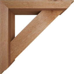 Ekena Millwork - BKTOTRA01 - Traditional Traditional Rough Sawn Bracket w/ Offset Brace
