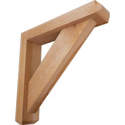 Ekena Millwork - BKTOTRA04 - Traditional Craftsman Rough Sawn Bracket w/ Offset Brace