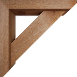 Ekena Millwork - BKTOTRA06 - Traditional Slat Rough Sawn Bracket w/ Offset Brace