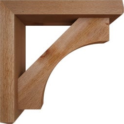 Ekena Millwork - BKTOWTL04 - Westlake Craftsman Rough Sawn Bracket w/ Offset Brace