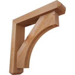 Ekena Millwork - BKTOWTL04 - Westlake Craftsman Rough Sawn Bracket w/ Offset Brace